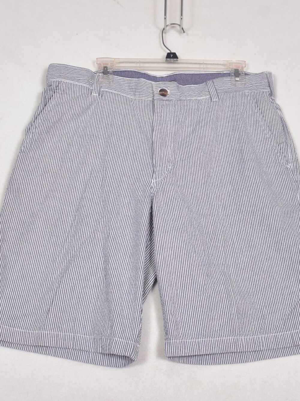 IZOD Blue Pin Stripe Flat Front Mens Shorts Size 36
